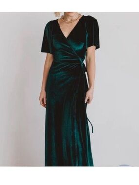 Baltic Born Dark Green Maxi Wrap Dress